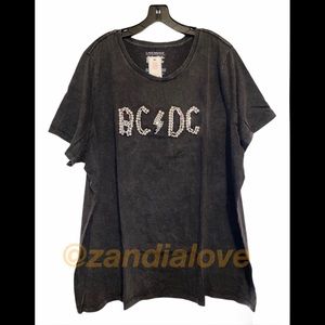 Sale! AC/DC rhinestone and pearls shirt 26/28 4X